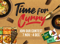 Win a $300 Supermarket Voucher and S&B Curry Sauce Prize Pack or 1 of 3 Minor Prizes
