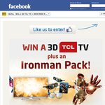 Win a 3D TCL Television Iron Man prize pack!