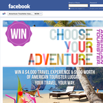 Win a $4,000 travel voucher & $500 worth of 'American Tourister' luggage!