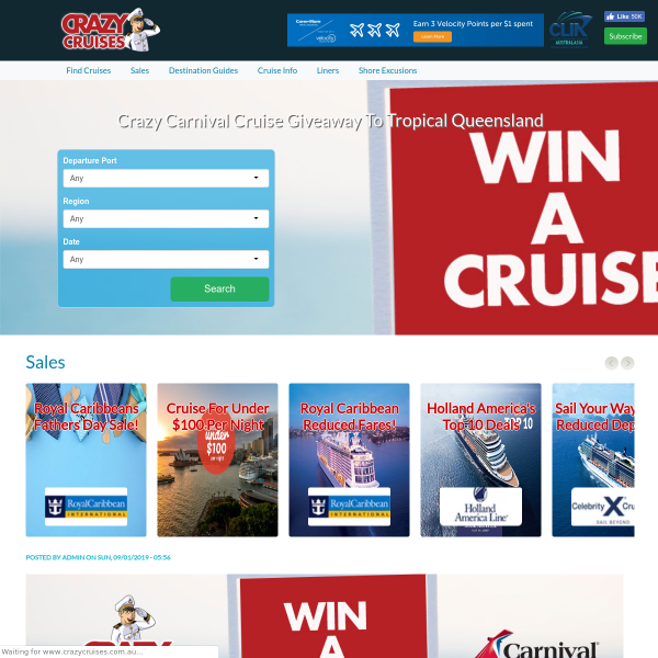 Crazy Cruises Win A 4 Night Moreton Island Cruise For 2 On The Carnival Spirit Competitions Com Au