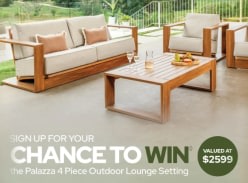 Win a 4 Piece Palazza Outdoor Lounge Setting