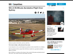 Win a 45-minute aerobatics flight over Sydney!