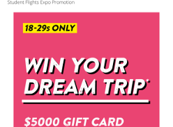 Win a $5,000 Student Flights Gift Card