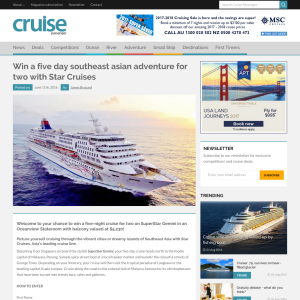 Win a 5-day Southeast Asian adventure for 2 with Star Cruises!