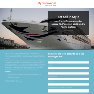 Win a 5 night cruise on Pacific Explorer for 2