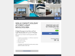 Win a 5 Night Holiday at First Light Mooloolaba