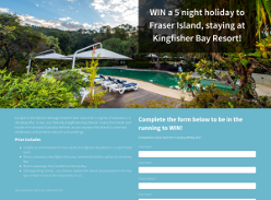 Win a 5-night holiday to Fraser Island, staying at Kingfisher Bay Resort!