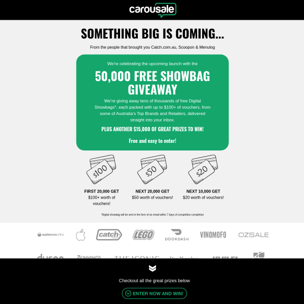 Win a 50,000 Free Showbag!