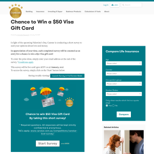 Win a $50 VISA gift card!