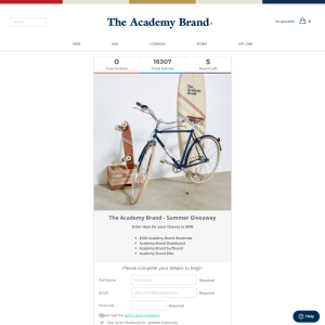 Win a $500 Academy Brand Wardrobe, Skateboard, Surfboard & Bike