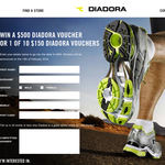 Win a $500 'Diadora' voucher or 1 of 10 $150 'Diadora' vouchers! - Diadora
