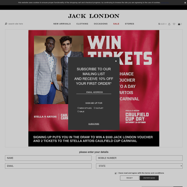 Win a $500 Jack London Gift Voucher & Caulfield Cup Double Pass