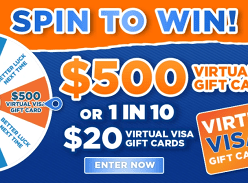 Win a $500 or 1 in 10 $20 Virtual Visa Gift Cards