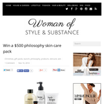 Win a $500 Philosophy skin care pack! - Woman of Style & Substance