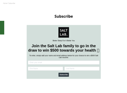 Win a $500 Salt Lab voucher!