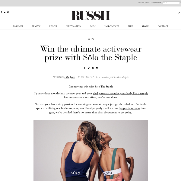 Win a $500 Solo the Staple activewear gift card!