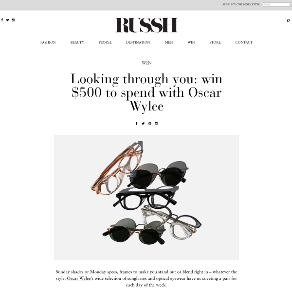 Win a $500 Sunglasses Voucher