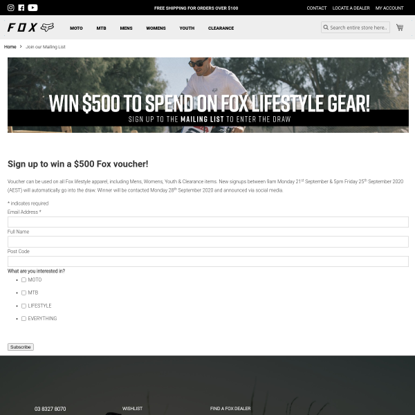 Win a $500 to spend on lifestyle gear!