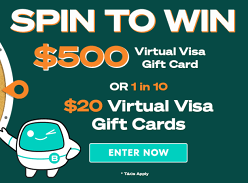 Win a $500 Visa Gift Card or 1 of 10 $20 Gift Cards