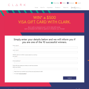 Win a $500 Visa Gift Card with Clark