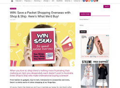 Win a $500 Voucher with Shop & Ship
