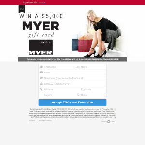 Win a $5000 MYER Gift Card