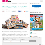 Win a 6 month supply of 'Big Dog' pet food!