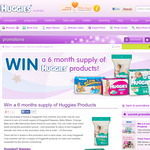 Win a 6 months supply of Huggies Products