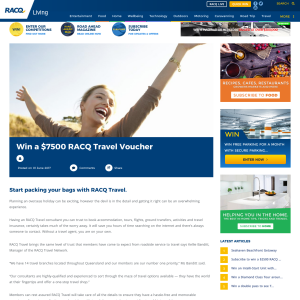 Win a $7,500 RACQ Travel Voucher! (RACQ QLD Customers ONLY)