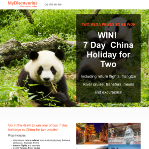 Win a 7 Day China Holiday for Two