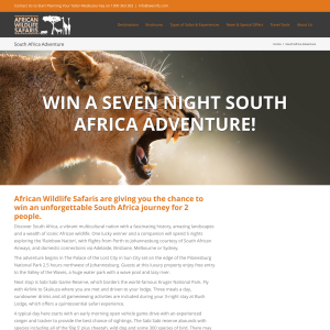 Win a 7-night South African adventure!