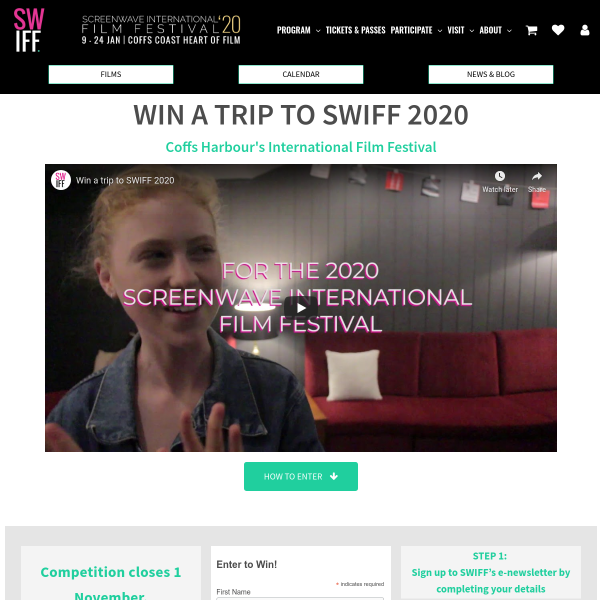 Win a Accommodation and tickets for Coffs Harbour's International Film Festival