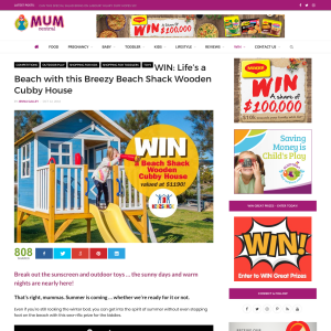 Win a Beach Shack Wooden Cubby House
