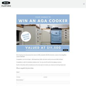 Win a beautiful AGA 60 all-electric cooker in Duck Egg Blue