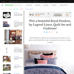 Win a beautiful Royal Doulton, by Legend Linen, Quilt Set & Cushions!