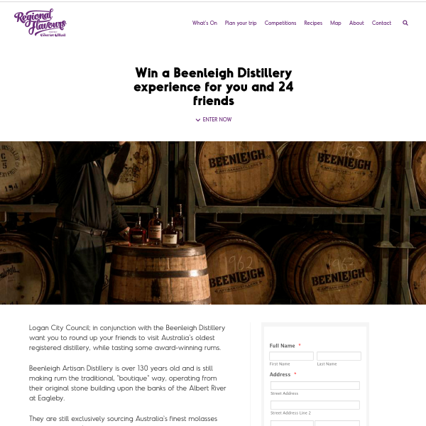 Win a Beenleigh Distillery Qld experience for you and 24 friends