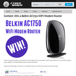 Win a Belkin AC1750 WiFi modem router!