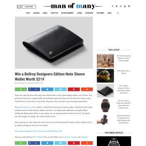 Win a Bellroy Designers Edition Note Sleeve Wallet