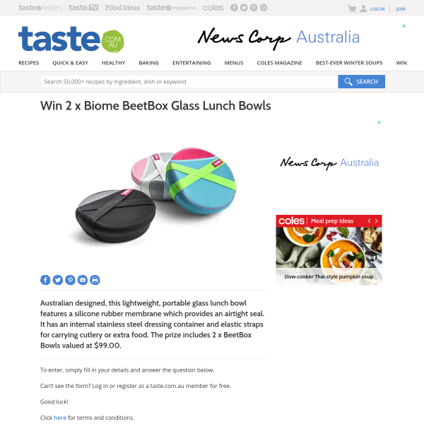Win a Biome Lunch Box Pack