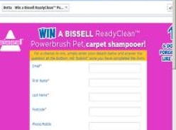 Win a Bissel ReadyClean Powerbrush Pet, carpet shampooer!