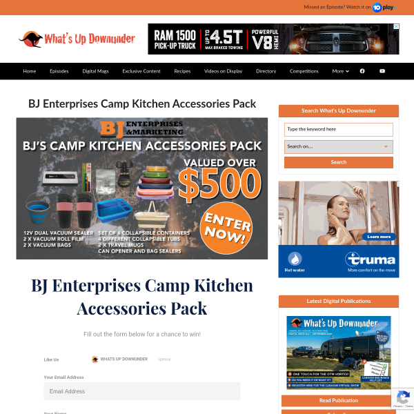 Win a BJs Camp Kitchen Accessories Pack