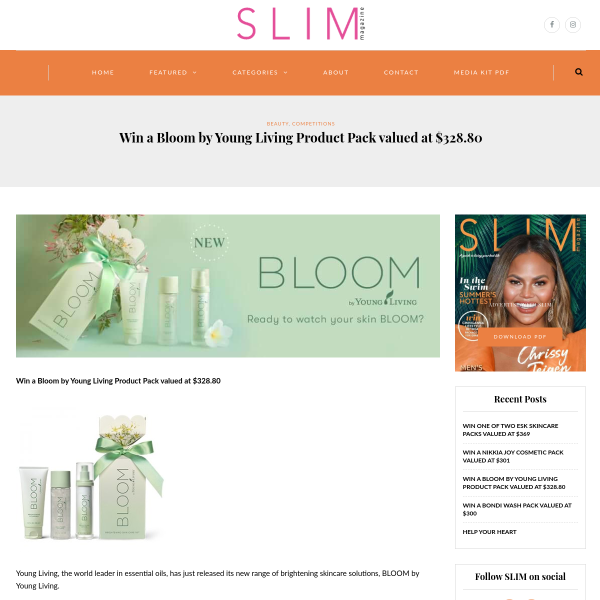 Win a Bloom by Young Living Product Pack