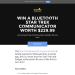 Win a bluetooth Star Trek communicator valued at $229!