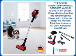 Win a Bosch Unlimited ProAnimal Cordless Vacuum