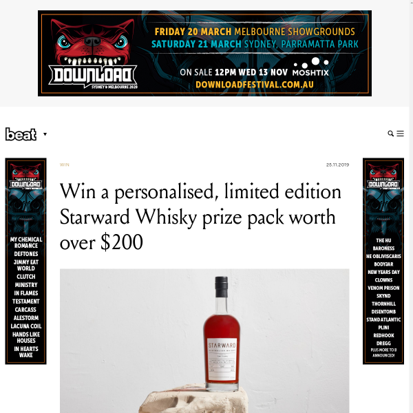 Win a Bottle of ‘Personalise Your Own’ Starward Whisky & Flask