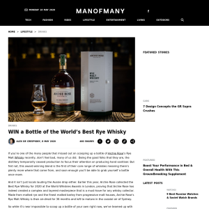 WIN a Bottle of the World’s Best Rye Whisky