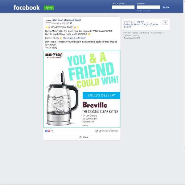 Win a Breville Crystal Clear kettle for you & a friend