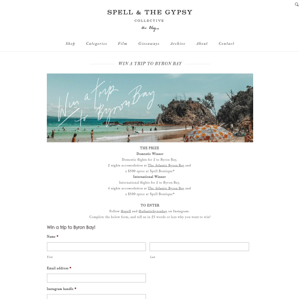 Win a Byron Bay Getaway & More