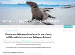 Win a cabin for 2 on the Aurora Expeditions 'Galapagos Odyssey'!
