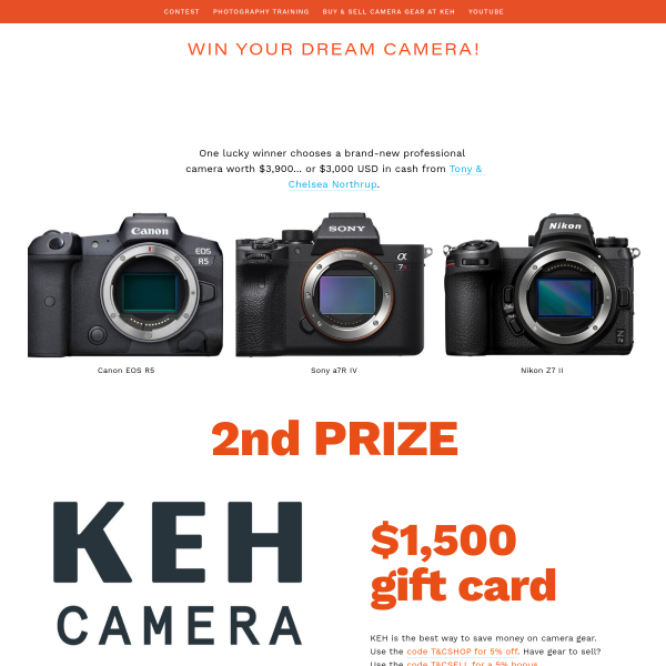Win a Camera or Cash